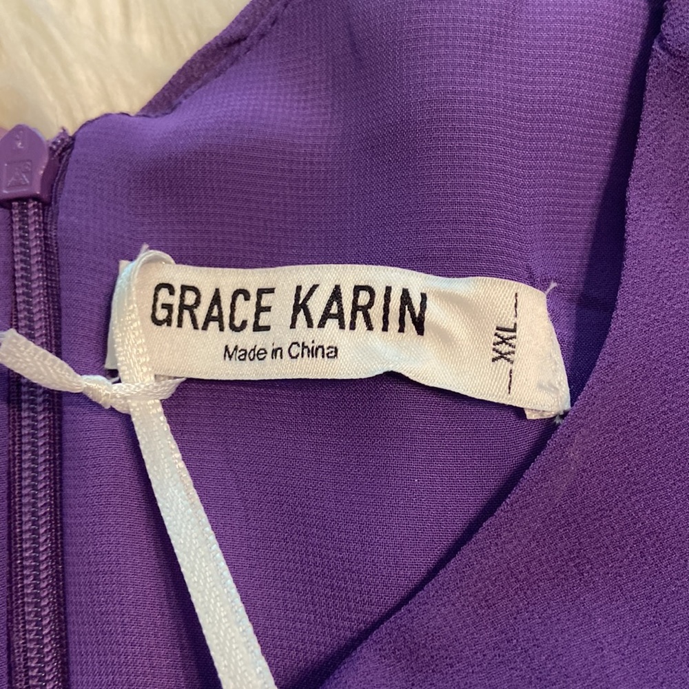 Grace Karin Women’s Dress size XXL long 37” bust 42/44” beautiful purple color - Picture 6 of 8